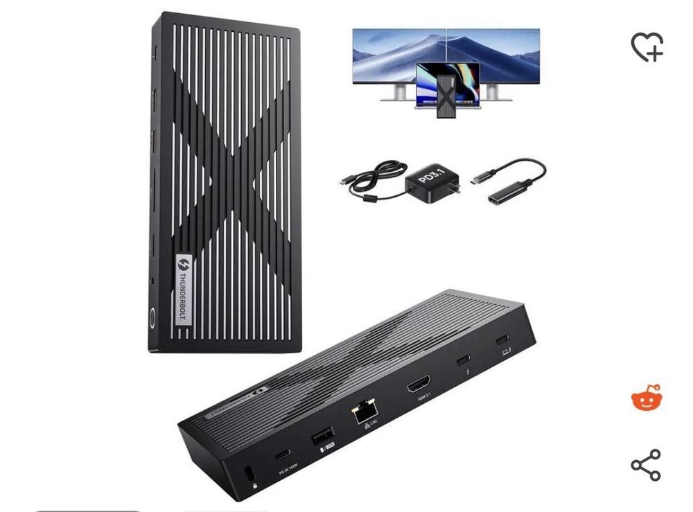 Pulwtop Thunderbolt 4 Docking Station Dual Display 4K 8K Hub 140W PD